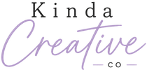 Logo of Kinda Creative co with a stylized 'Creative' in purple on a white background